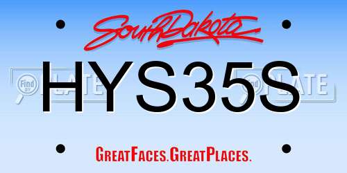 HYS35S South Dakota License Plate