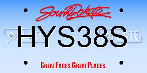 HYS38S South Dakota License Plate