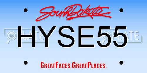 HYSE55 South Dakota License Plate
