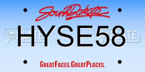 HYSE58 South Dakota License Plate