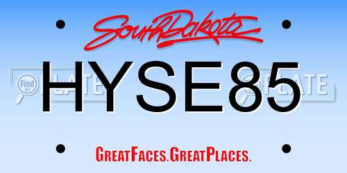 HYSE85 South Dakota License Plate