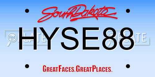 HYSE88 South Dakota License Plate
