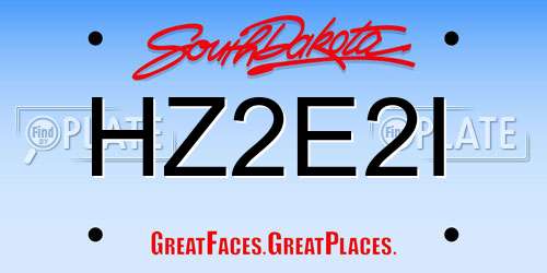 HZ2E2I South Dakota License Plate
