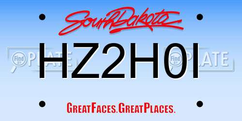 HZ2H0I South Dakota License Plate