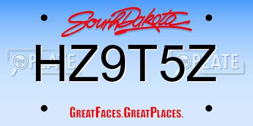 HZ9T5Z South Dakota License Plate