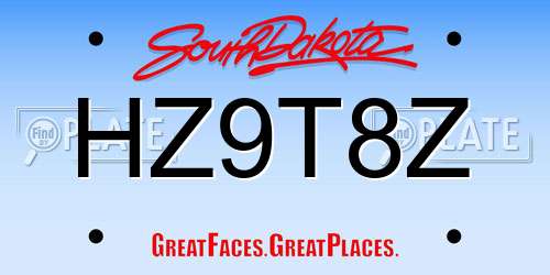 HZ9T8Z South Dakota License Plate