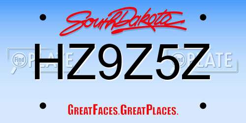 HZ9Z5Z South Dakota License Plate