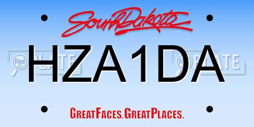 HZA1DA South Dakota License Plate