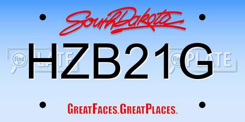 HZB21G South Dakota License Plate