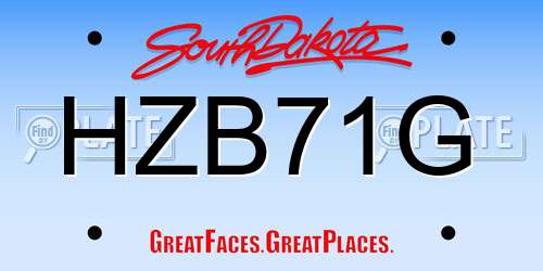 HZB71G South Dakota License Plate