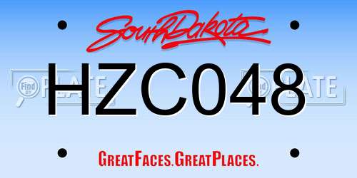 HZC048 South Dakota License Plate