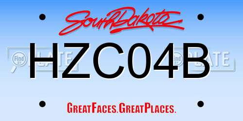 HZC04B South Dakota License Plate