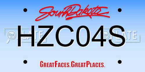 HZC04S South Dakota License Plate