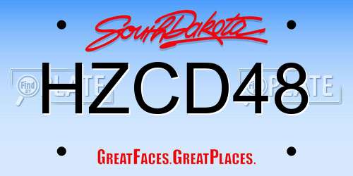HZCD48 South Dakota License Plate
