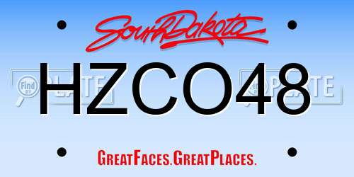 HZCO48 South Dakota License Plate