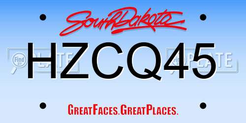 HZCQ45 South Dakota License Plate