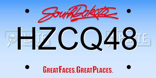 HZCQ48 South Dakota License Plate