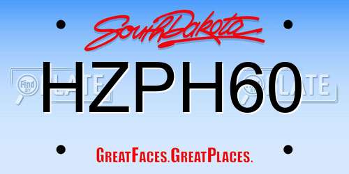 HZPH60 South Dakota License Plate