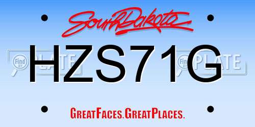 HZS71G South Dakota License Plate