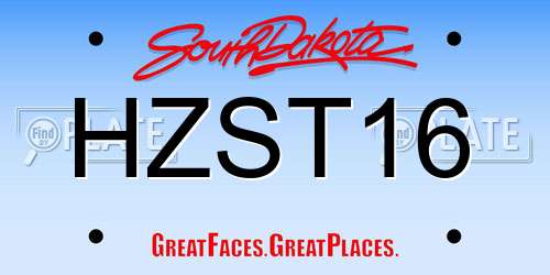 HZST16 South Dakota License Plate