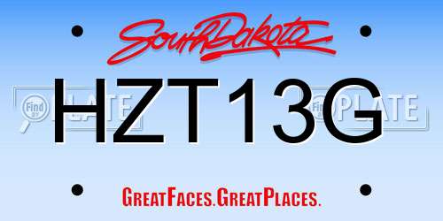 HZT13G South Dakota License Plate