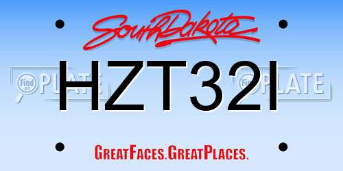 HZT32I South Dakota License Plate