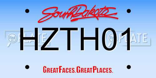 HZTH01 South Dakota License Plate
