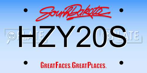 HZY20S South Dakota License Plate