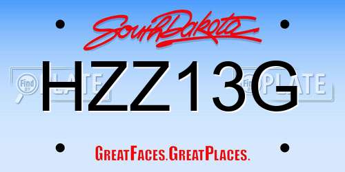 HZZ13G South Dakota License Plate