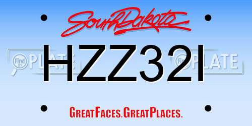 HZZ32I South Dakota License Plate