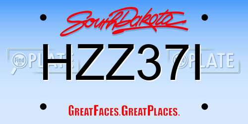 HZZ37I South Dakota License Plate