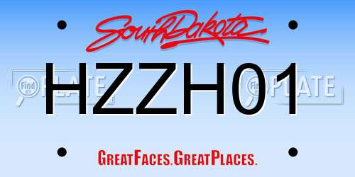 HZZH01 South Dakota License Plate