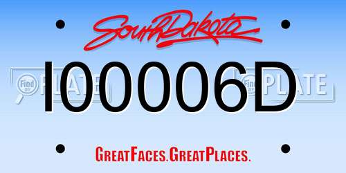 I00006D South Dakota License Plate