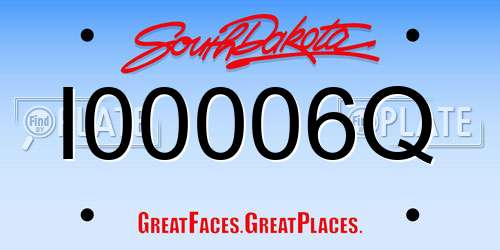 I00006Q South Dakota License Plate