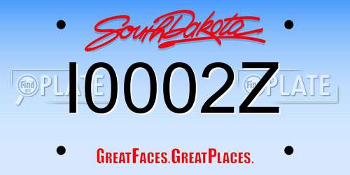 I0002Z South Dakota License Plate