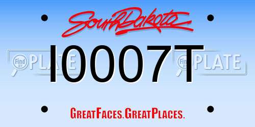 I0007T South Dakota License Plate