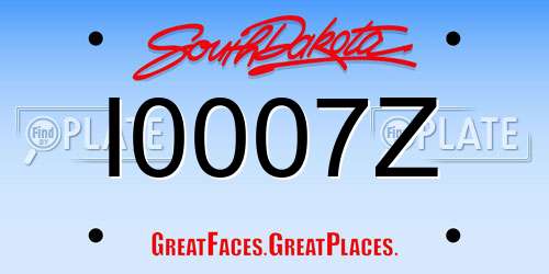 I0007Z South Dakota License Plate