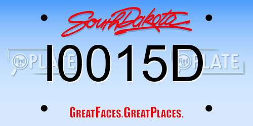 I0015D South Dakota License Plate
