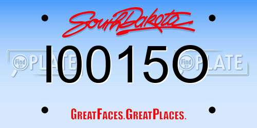 I0015O South Dakota License Plate