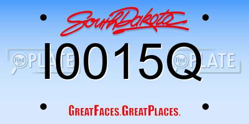 I0015Q South Dakota License Plate