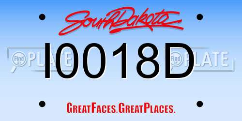 I0018D South Dakota License Plate