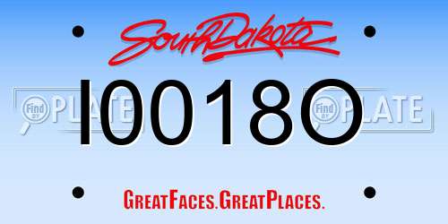I0018O South Dakota License Plate