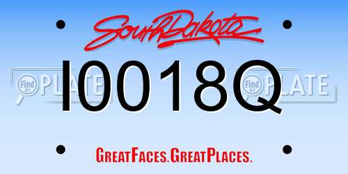 I0018Q South Dakota License Plate