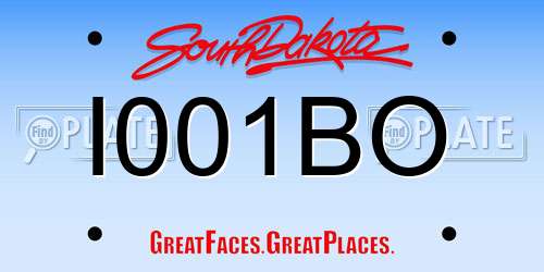 I001BO South Dakota License Plate