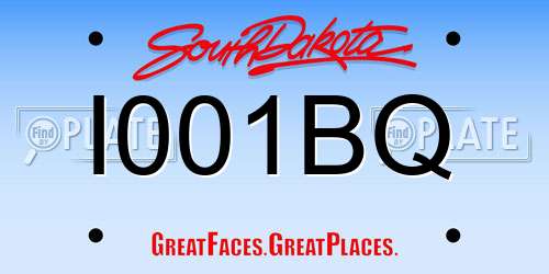 I001BQ South Dakota License Plate