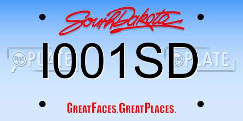 I001SD South Dakota License Plate