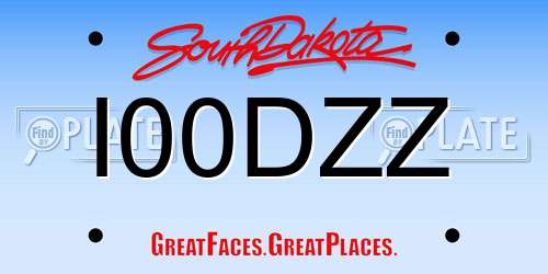 I00DZZ South Dakota License Plate