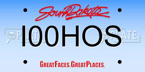 I00HOS South Dakota License Plate