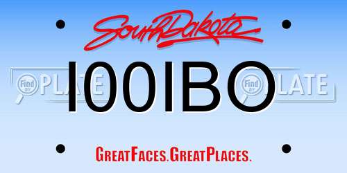 I00IBO South Dakota License Plate