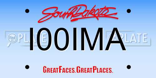 I00IMA South Dakota License Plate